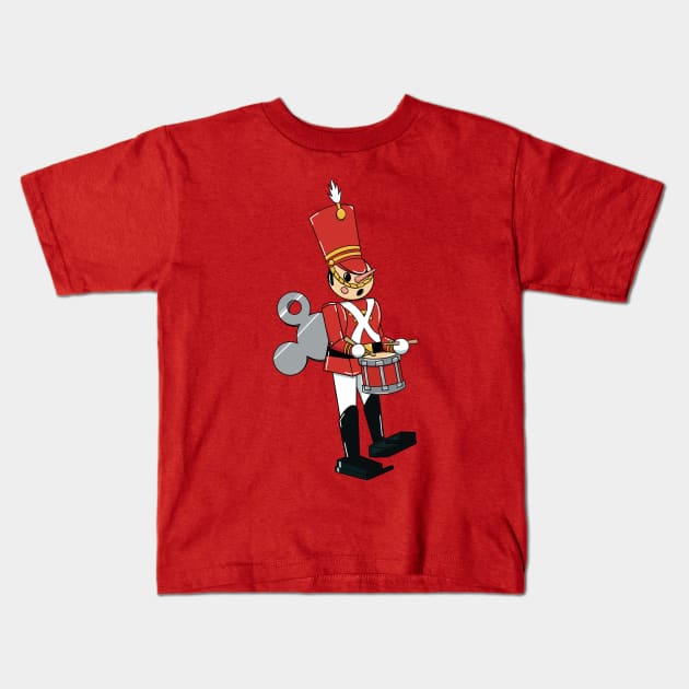 Christmas Toy Solider Drum Line Kids T-Shirt by DeepDiveThreads